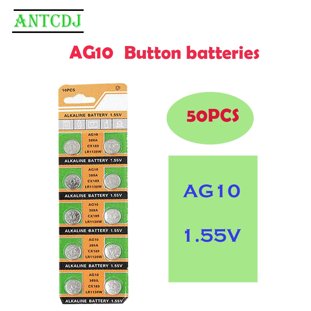 Hot Sale AG10 1.55V 50Pcs 10mAh LR1130 Alkaline Cell Coin Battery SR54 L1131 189 SR1130 G10A Button Batteries For Watches Toys
Hot Sale AG10 1.55V 50Pcs 10mAh LR1130 Alkaline Cell Coin Battery SR54 L1131 189 SR1130 G10A Button Batteries For Watches Toys