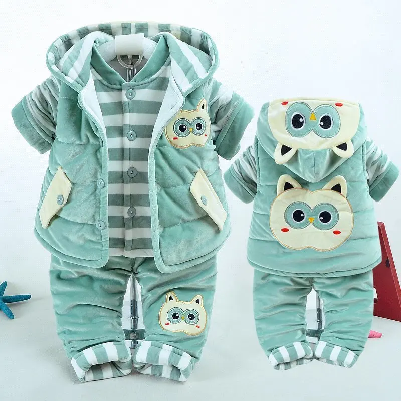 Комплекты одежды для маленьких мальчиков зимний теплый костюм новорожденных