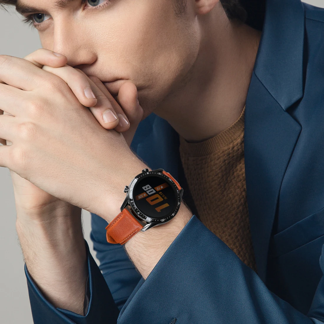 Ремешок кожаный для смарт-часов HUAWEI Watch GT 2 Pro GT2 22/20 мм | Наручные часы