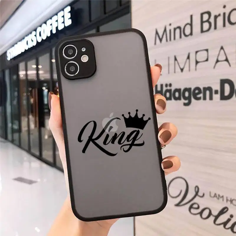 King Queen Crown Phone Case matte transparent For iphone 7 8 11 12 plus mini x xs xr pro max cover
King Queen Crown Phone Case matte transparent For iphone 7 8 11 12 plus mini x xs xr pro max cover
