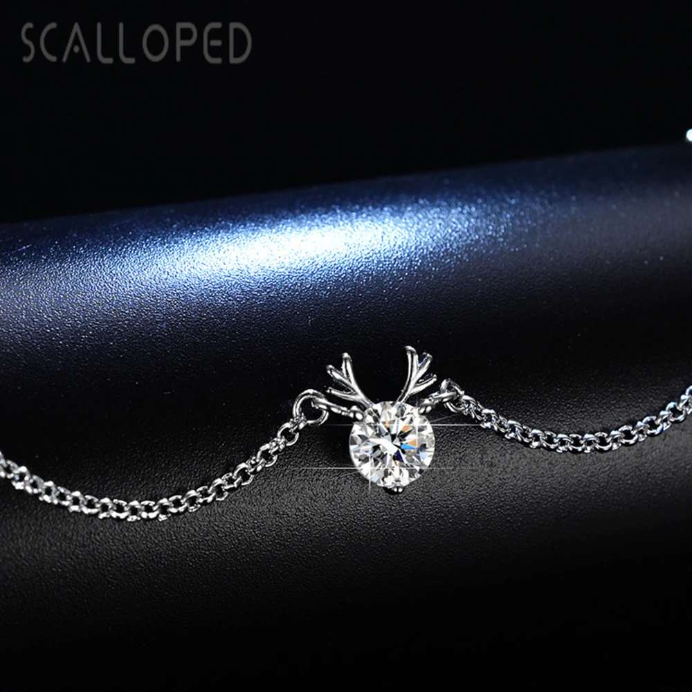 SCALLOPED Simple Crystal Elk Adjustable Charm Bracelets For Women Silver Plated Chain Sparkling Cubic Zirconia Trendy Jewelry
SCALLOPED Simple Crystal Elk Adjustable Charm Bracelets For Women Silver Plated Chain Sparkling Cubic Zirconia Trendy Jewelry