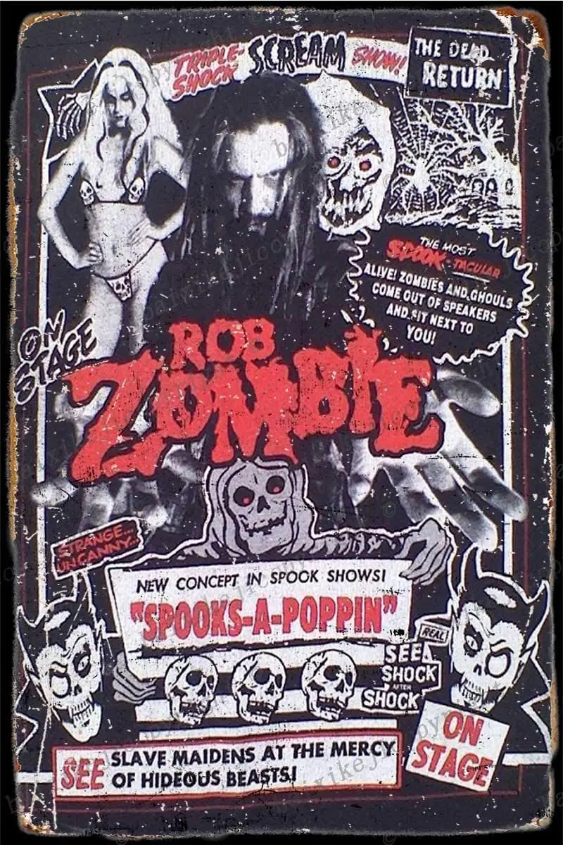 Rob Zombie Double Sided Spooks Tin Sign Vintage Metal Sign Poster Home Wall Decor Cafe Bar Pub Club Gift
Rob Zombie Double Sided Spooks Tin Sign Vintage Metal Sign Poster Home Wall Decor Cafe Bar Pub Club Gift
