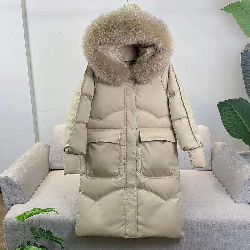Winter 90% White Duck Down Coat Women Jacket Down Jacket Natural Fox Fur Hooded Winter Jacket Casual Loose Thick Warm Parkas
Winter 90% White Duck Down Coat Women Jacket Down Jacket Natural Fox Fur Hooded Winter Jacket Casual Loose Thick Warm Parkas