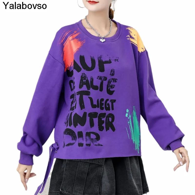 2021 Autumn New Oversized Women's Long Sleeve Loose Hoodies Letter Printed Casual Tops For Lady Purple Color Yalabovso
2021 Autumn New Oversized Women's Long Sleeve Loose Hoodies Letter Printed Casual Tops For Lady Purple Color Yalabovso