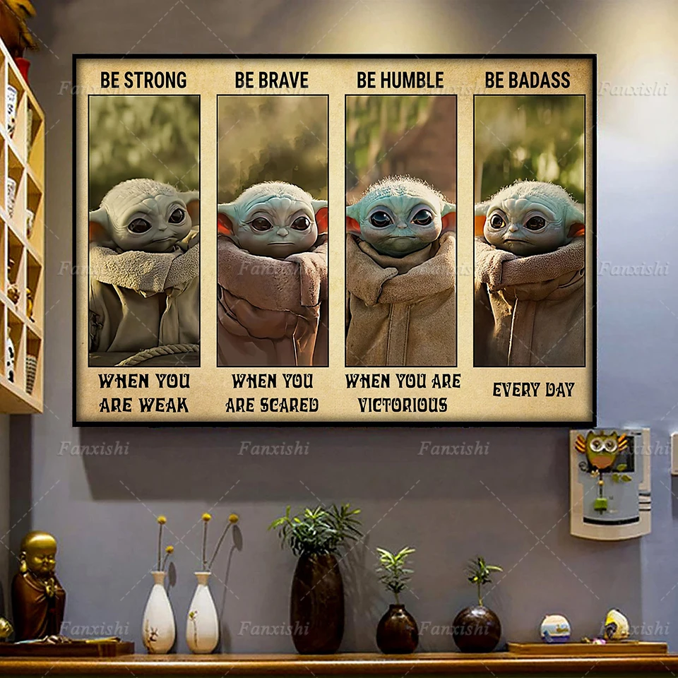 Baby Yoda Poster Be Strong When You Are Weak Retro Poster Star Wars Poster Wall Art Canvas Painting Hd Picture Home Living Decor
Baby Yoda Poster Be Strong When You Are Weak Retro Poster Star Wars Poster Wall Art Canvas Painting Hd Picture Home Living Decor