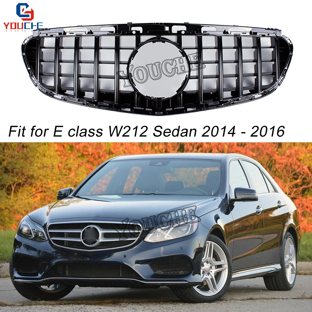 Сменная передняя решетка W212 GT для Mercedes E Sports AMG 4 дверный седан черный цвет 2014 2015