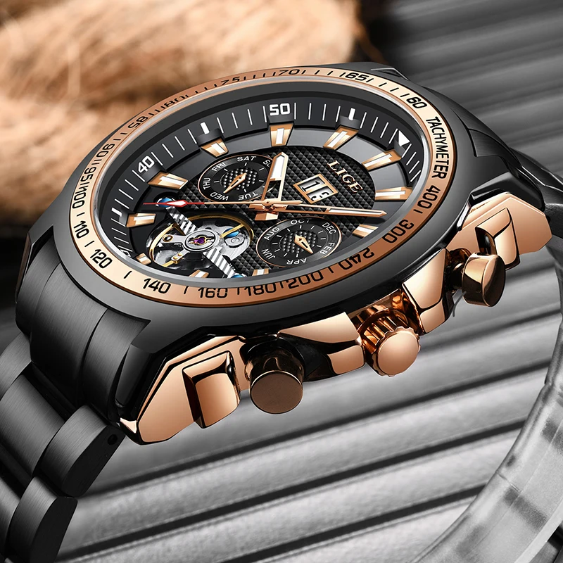 relogio masculino LIGE New Men Automatic Watch Luxury Mechanical Wristwatch Stainless Steel Waterproof Watch Men Calendar week
relogio masculino LIGE New Men Automatic Watch Luxury Mechanical Wristwatch Stainless Steel Waterproof Watch Men Calendar week