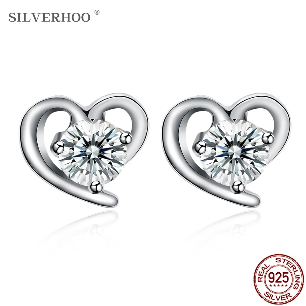 SILVERHOO 925 Sterling Silver Earrings Fashion Heart shaped Design Studs For Women Earrings Hot Sale Romantic Engagement Gift
SILVERHOO 925 Sterling Silver Earrings Fashion Heart shaped Design Studs For Women Earrings Hot Sale Romantic Engagement Gift