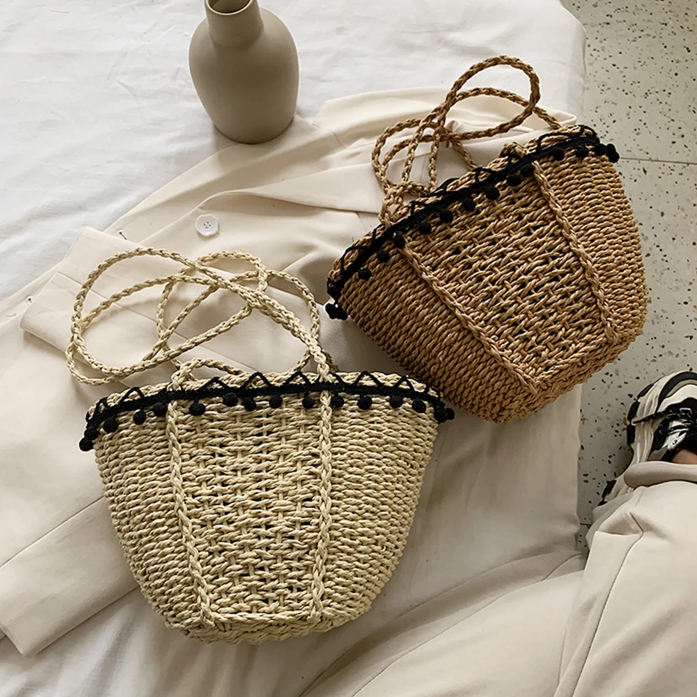 Fashion Women Straw Woven Basket Shape Shoulder Bag Casual Ladies Summer Beach Crossbody Pouch Tassel Small Messenger Handbags
Fashion Women Straw Woven Basket Shape Shoulder Bag Casual Ladies Summer Beach Crossbody Pouch Tassel Small Messenger Handbags