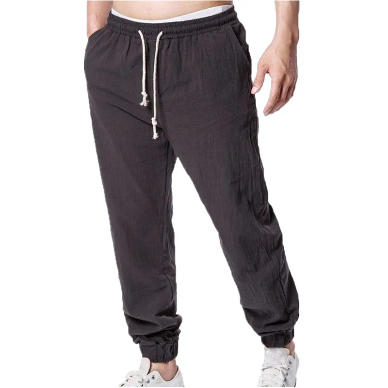 Men’s Training Trousers Jogger Pants Casual Sports Run Bike Loose Wear Lace-up Exercise Clothes Slimming Male Bottoms | Спорт и