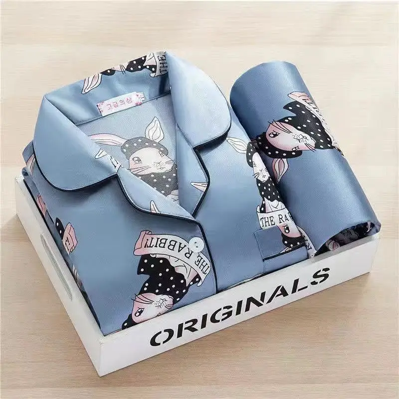 Cute Housewear Suits Ladies Pajamas Female Spring Autumn Ice Silk Long Sleeve Korean Version Pajamas Sexy Spring Summer Home
Cute Housewear Suits Ladies Pajamas Female Spring Autumn Ice Silk Long Sleeve Korean Version Pajamas Sexy Spring Summer Home