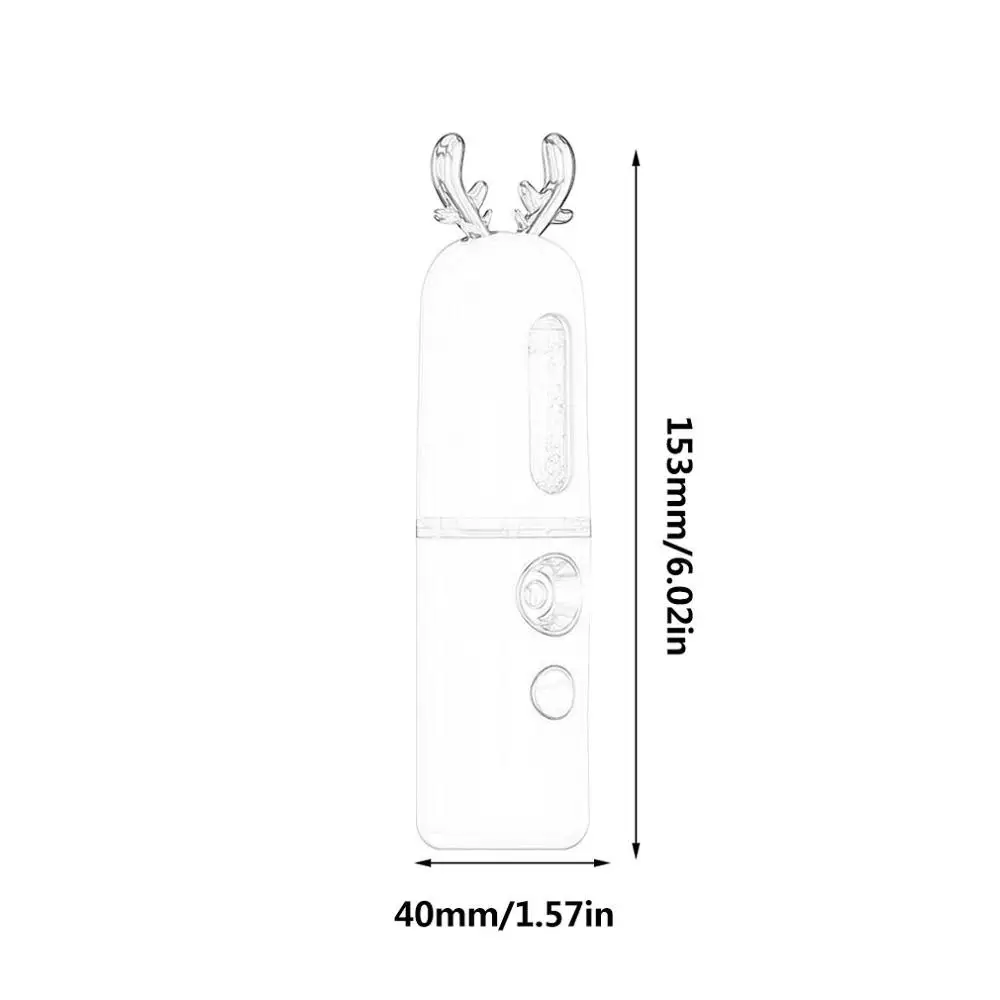 

Nano Hydrating Facial Steamer Spraying Machine Negative Ion Nano Steaming Face Moisturizing Cute Fawn Bunny USB Rechargeable