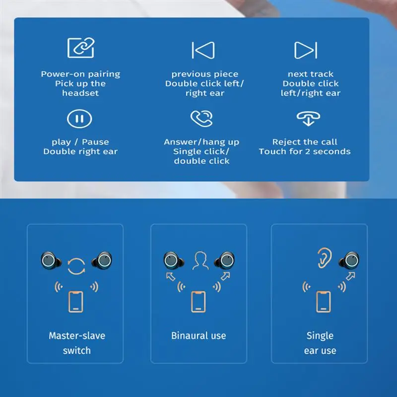 F9 TWS V5.0 Wireless Bluetooth Earphones w/LED Power Display Waterproof Touch Control In-ear HiFi Sports Headset Phones HD Call
F9 TWS V5.0 Wireless Bluetooth Earphones w/LED Power Display Waterproof Touch Control In-ear HiFi Sports Headset Phones HD Call