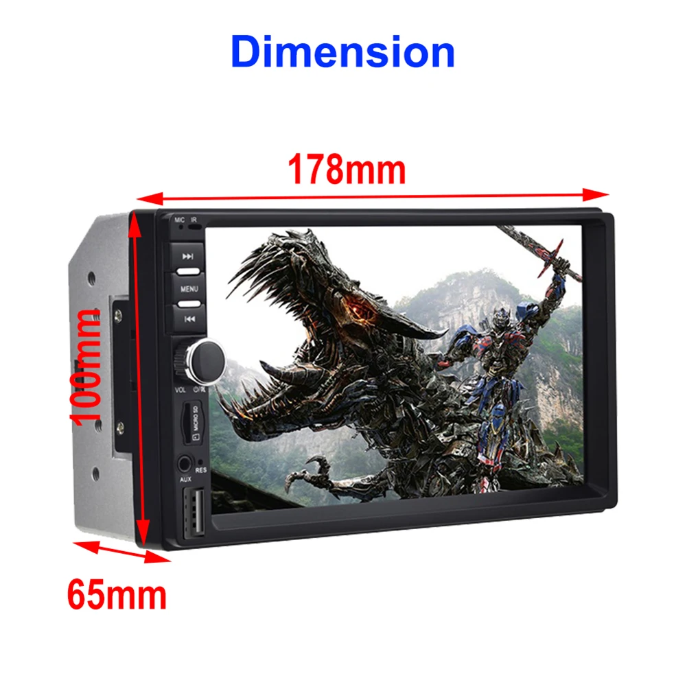 In-Dash Car Stereo Bluetooth Car Radio 7" Screen Surpports FM Radio, Remote Control, Steering Wheel Control
In-Dash Car Stereo Bluetooth Car Radio 7" Screen Surpports FM Radio, Remote Control, Steering Wheel Control