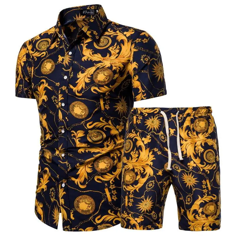 2021 Summer New Men's Clothing Short-Sleeved Printed Shirts Shorts 2 Piece Fashion Male Casual Beach Wear Clothes
2021 Summer New Men's Clothing Short-Sleeved Printed Shirts Shorts 2 Piece Fashion Male Casual Beach Wear Clothes