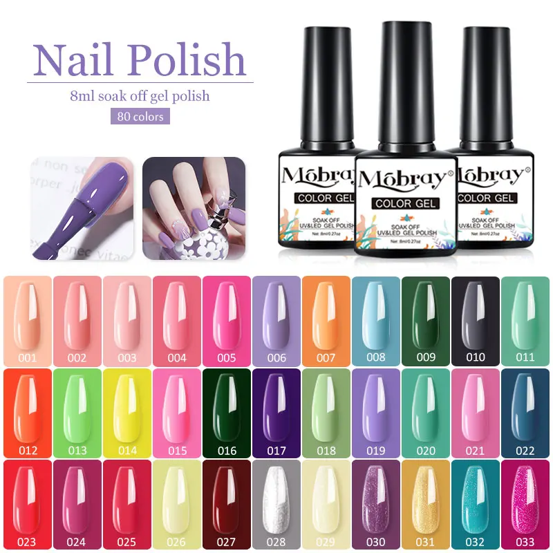 Mobray gel nail polish 8ml resin semi permanent uv varnish nail gel 80 colors UV Gel varnishes for nails Art Gel varnishes
Mobray gel nail polish 8ml resin semi permanent uv varnish nail gel 80 colors UV Gel varnishes for nails Art Gel varnishes