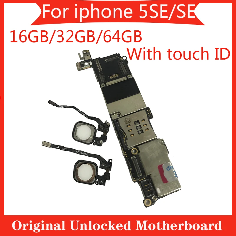 Заводская разблокированная материнская плата 16 ГБ 32 64 для iphone 5SE SE с touch ID
