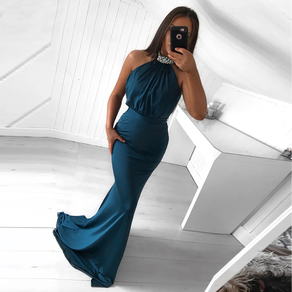 Halter Neck Customize Evening Dresses Mermaid Beaded Islamic Dubai Saudi Arabic Long Elegant Evening Gown
Halter Neck Customize Evening Dresses Mermaid Beaded Islamic Dubai Saudi Arabic Long Elegant Evening Gown