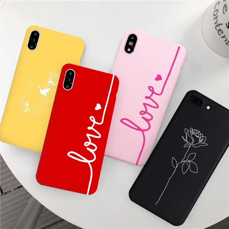 GYKZ простой художественный милый розовый чехол для iPhone XS MAX XR X 7 6 6s Plus Flower Мягкий