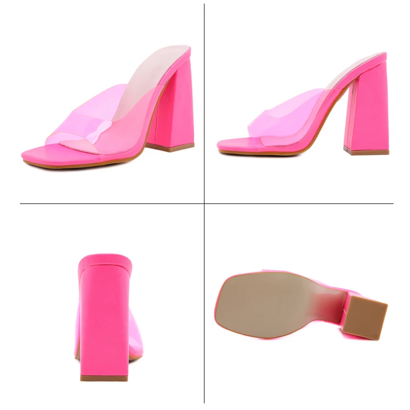 2021 New Women Pumps Square Peep Toe Ladies Slippers Fashion Transparent PVC Thick High Heels Female Shallow Sexy Woman Shoes 
2021 New Women Pumps Square Peep Toe Ladies Slippers Fashion Transparent PVC Thick High Heels Female Shallow Sexy Woman Shoes
