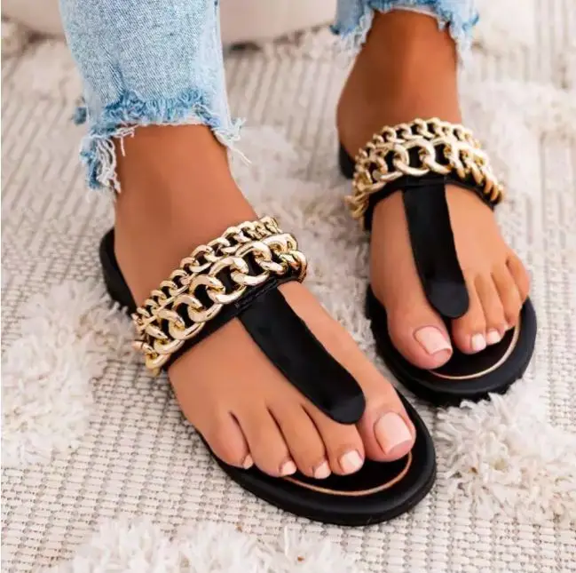 2021 Summer New Women's Casual Clip Toe Flat Sandals Metal Chain Decoration Fashion Personality Comfortable Hot Sell
2021 Summer New Women's Casual Clip Toe Flat Sandals Metal Chain Decoration Fashion Personality Comfortable Hot Sell