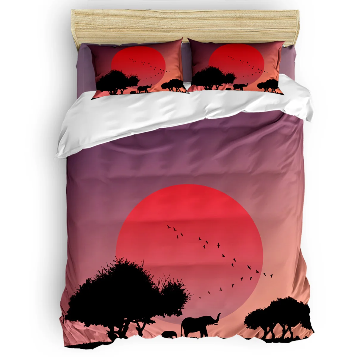 Sunset Elephant Mother And Child Trees Silhouette Duvet Cover Set 2/3/4pcs Bedding Set Bed Sheet Pillowcases Cover Set
Sunset Elephant Mother And Child Trees Silhouette Duvet Cover Set 2/3/4pcs Bedding Set Bed Sheet Pillowcases Cover Set