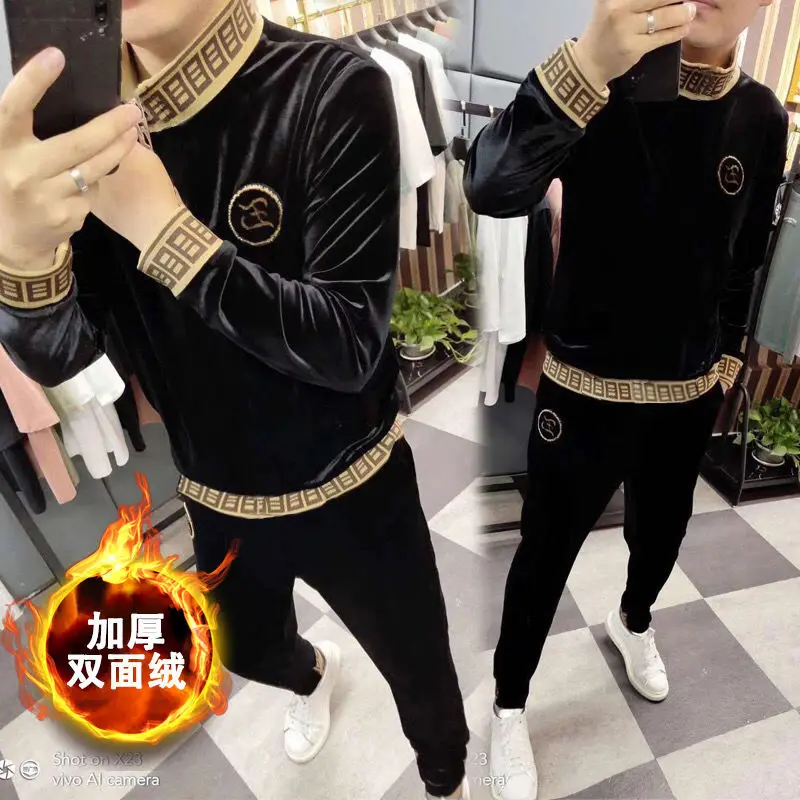 2021 new double-sided velvet casual men's sweater embroidery tide Outfits leisure sports gold velvet two-piece set
2021 new double-sided velvet casual men's sweater embroidery tide Outfits leisure sports gold velvet two-piece set