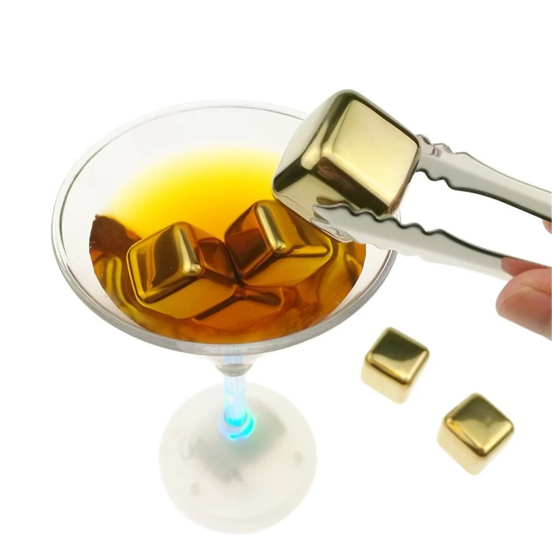 6pcs 304 Stainless Steel Whiskey Wine Stones Reuseble Cooler Ice Cubes Ball gold
6pcs 304 Stainless Steel Whiskey Wine Stones Reuseble Cooler Ice Cubes Ball gold