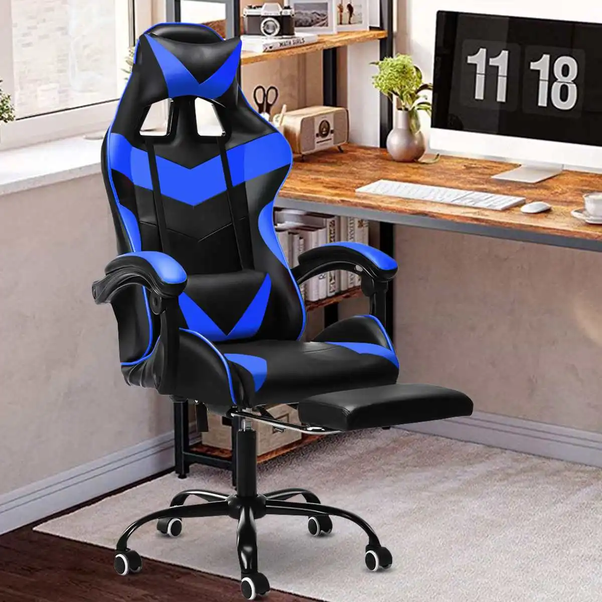 

Leather Office WCG Gaming Chair Home Internet Cafe Racing Chair Ergonomic Computer Chair Swivel Lifting Lying Gamer Chaise Silla