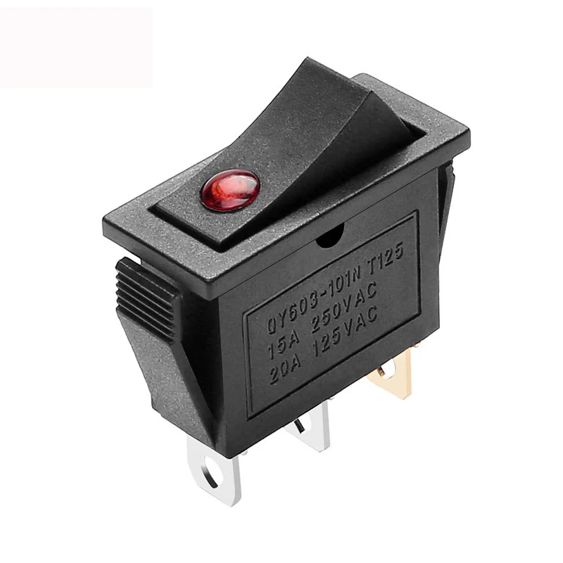 1PCS Plastic Rocker Switch 2 Position 3 Pins With Light ON-OFF Speaker Switch 15A 250VAC 20A 125VAC KCD3-102N Push Button Switch
1PCS Plastic Rocker Switch 2 Position 3 Pins With Light ON-OFF Speaker Switch 15A 250VAC 20A 125VAC KCD3-102N Push Button Switch