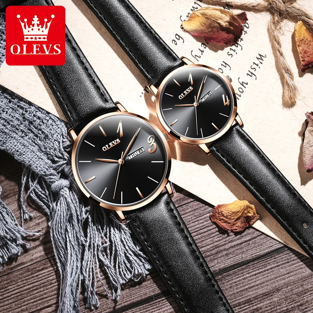 OLEVS Quartz Simple Leather Strap Waterproof Luminous Function Couples Watch 2863
OLEVS Quartz Simple Leather Strap Waterproof Luminous Function Couples Watch 2863