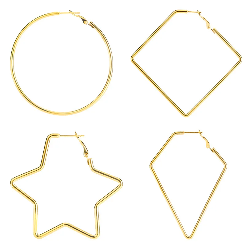 AsJerlya Oversize Big Rhombus Hoop Earrings For Women Simple Punk Fashion Gold Silver Ear Gift Party Jewelry Dropshipping Brinco
AsJerlya Oversize Big Rhombus Hoop Earrings For Women Simple Punk Fashion Gold Silver Ear Gift Party Jewelry Dropshipping Brinco