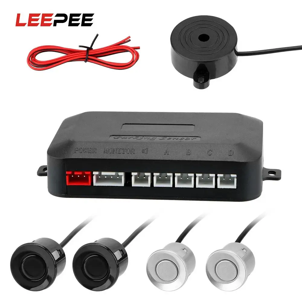 LEEPEE Reverse Backup Radar Sound Alert Indicator 4 Sensors Buzzer 12V Car Parking Sensor Kit Car Distance Detection System
LEEPEE Reverse Backup Radar Sound Alert Indicator 4 Sensors Buzzer 12V Car Parking Sensor Kit Car Distance Detection System