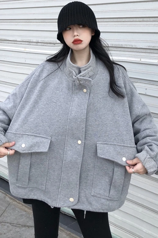 Gray, Fleece Lining Casual Coat for Women Autumn and Winter All-Matching New Loose Korean Style Long Sleeve Bfstyle Salt Sweater
Gray, Fleece Lining Casual Coat for Women Autumn and Winter All-Matching New Loose Korean Style Long Sleeve Bfstyle Salt Sweater
