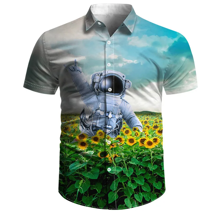 Fashion summer men's shirt button down fine dye cloth mixed print 3D astronaut style travel shirt Unisex travel shirt
Fashion summer men's shirt button down fine dye cloth mixed print 3D astronaut style travel shirt Unisex travel shirt