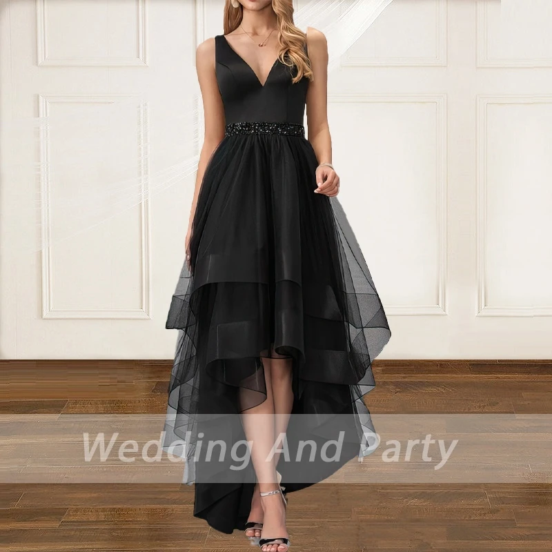 Women's Wedding party Dress sexy V neck satin beading tulle evening Dress Plus size long formal prom evening dress
Women's Wedding party Dress sexy V neck satin beading tulle evening Dress Plus size long formal prom evening dress