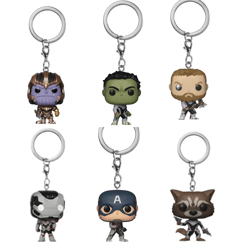 Avengers4 Endgame брелок Капитан Америка Карманный поп экшн-фигурка Тор танос брелки