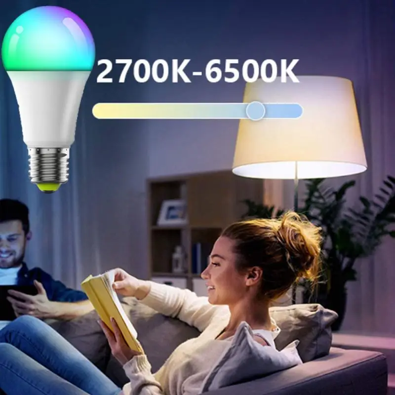 Умная Светодиодная лампа E27, цветная лампа с поддержкой Wi-Fi, с холодным и теплым белым светом, меняет цвет, работает с Alexa Google Home
Умная Светодиодная лампа E27, цветная лампа с поддержкой Wi-Fi, с холодным и теплым белым светом, меняет цвет, работает с Alexa Google Home