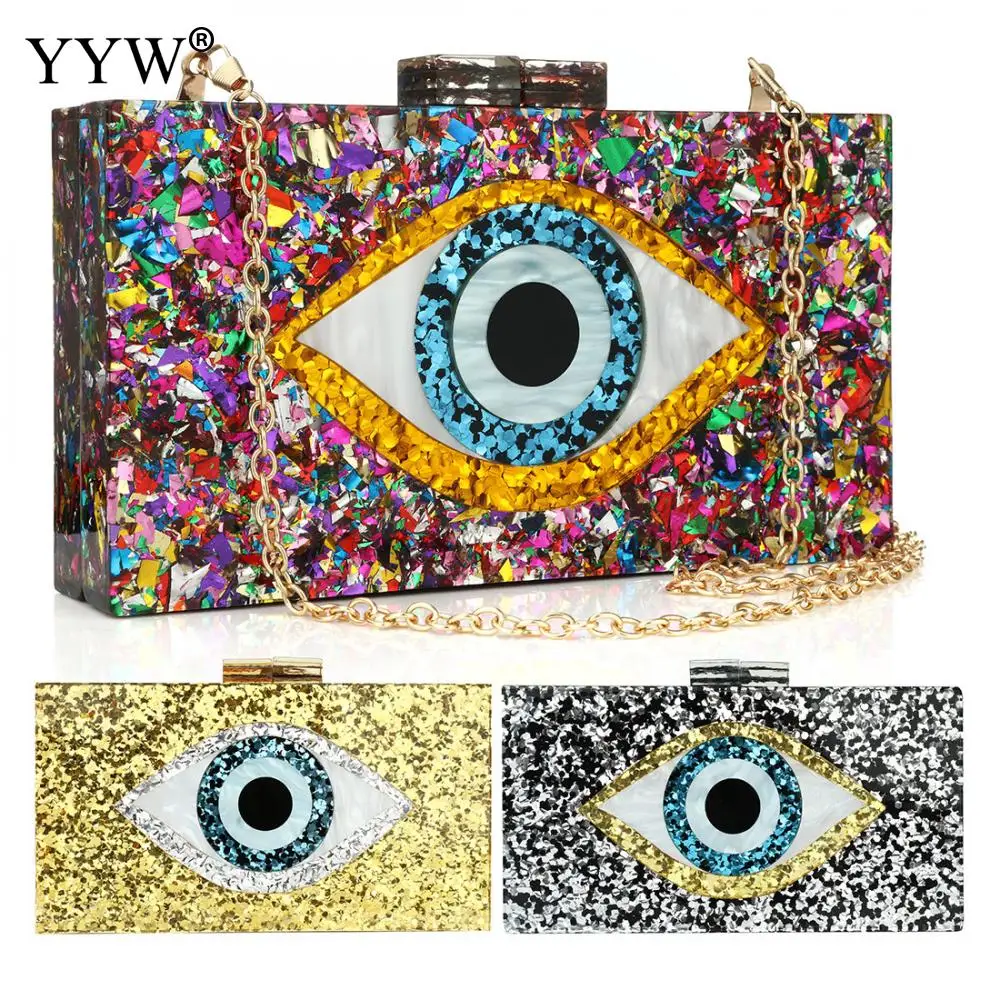 Travel Evening Handbags Women Crossbody Bags Patchwork Glitter Evil Eye Acrylic Bag PVC Plastic Box Clutches Chain Shouler Bag
Travel Evening Handbags Women Crossbody Bags Patchwork Glitter Evil Eye Acrylic Bag PVC Plastic Box Clutches Chain Shouler Bag