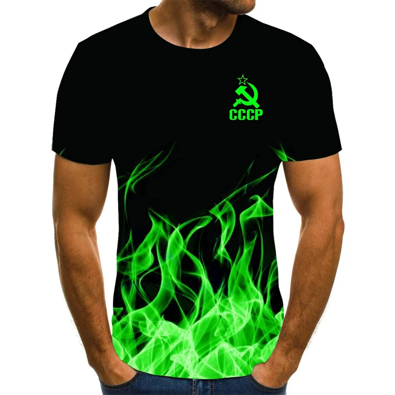 Summer new style CCCP brand men's T-shirt casual 3D printing O-neck flame pattern loose fashion short-sleeved T-shirt men's top
Summer new style CCCP brand men's T-shirt casual 3D printing O-neck flame pattern loose fashion short-sleeved T-shirt men's top