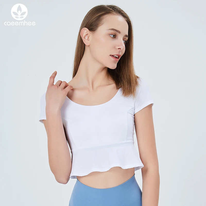Women Shockproof Yoga Top Sportswear Fitness Ruffle Short Sleeve T-shirts Female Running Workout Gym Sports Tops
Women Shockproof Yoga Top Sportswear Fitness Ruffle Short Sleeve T-shirts Female Running Workout Gym Sports Tops