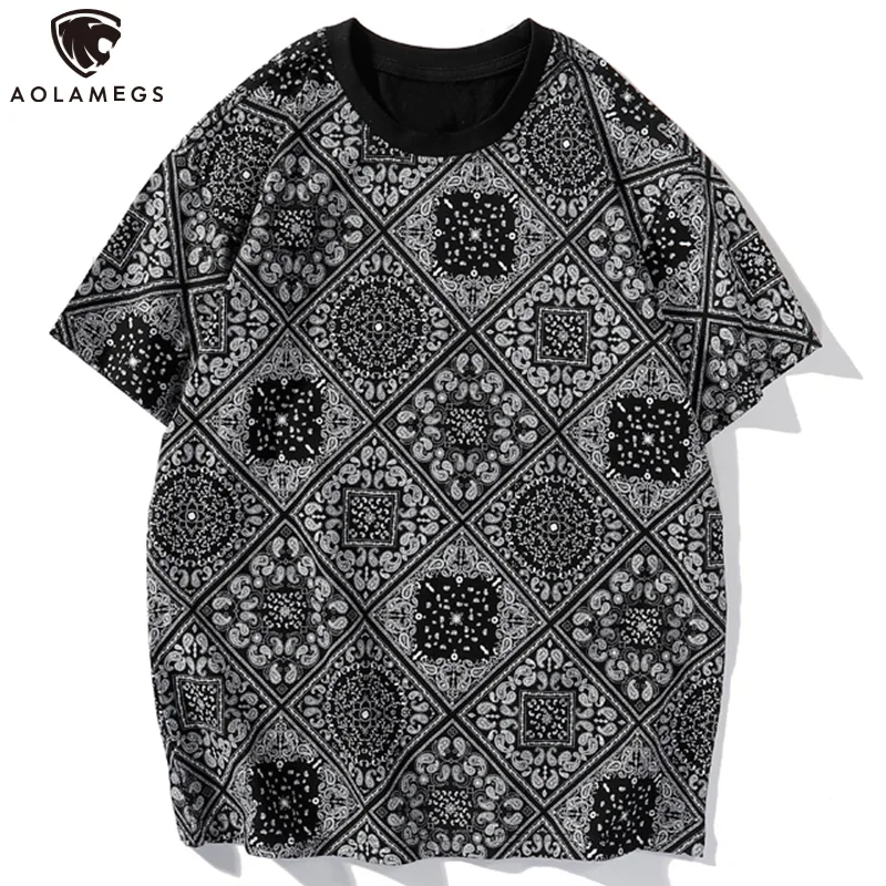 Aolamegs T-shirt Men Vintage Totems Plaid Print Men's Tee Shirts Casual Cotton Tops Summer Fashion Harajuku All-match Streetwear
Aolamegs T-shirt Men Vintage Totems Plaid Print Men's Tee Shirts Casual Cotton Tops Summer Fashion Harajuku All-match Streetwear