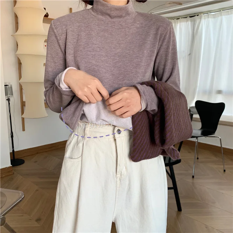 Autumn and winter 2020 new Korean half high collar solid color Plush thickened warm bottom with top and T-shirt
Autumn and winter 2020 new Korean half high collar solid color Plush thickened warm bottom with top and T-shirt