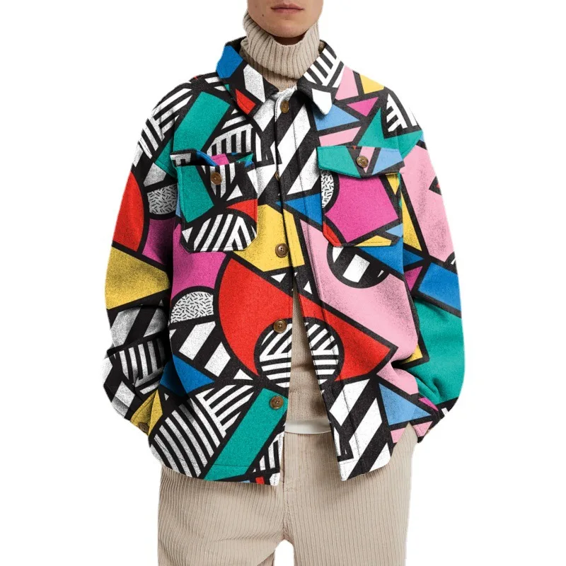 Men's Casual Youth Loose Shirt Tops Spring Autumn 2021 Mens Fashion Clothing Trends Geometric Single Breasted Men Jacket
Men's Casual Youth Loose Shirt Tops Spring Autumn 2021 Mens Fashion Clothing Trends Geometric Single Breasted Men Jacket