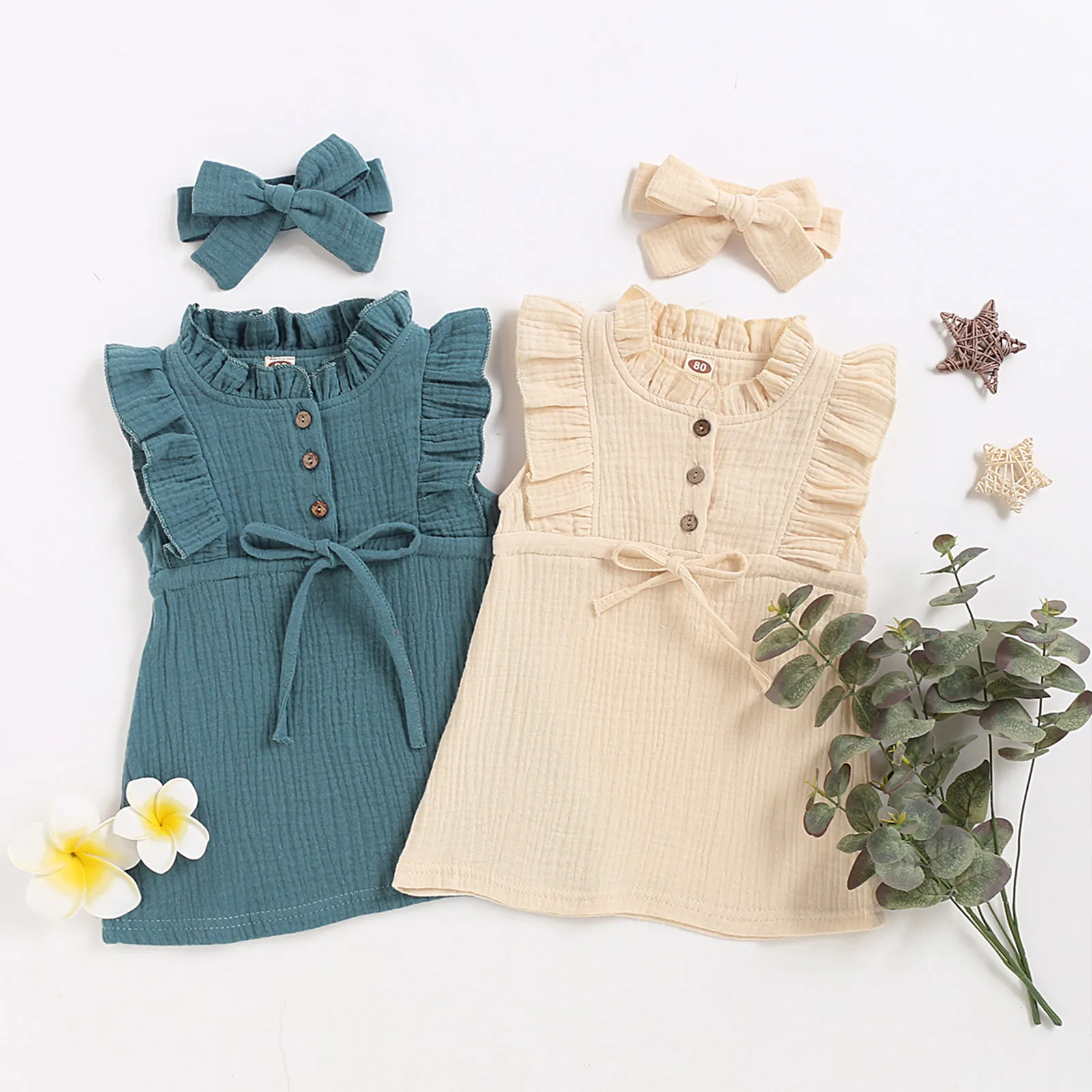 Girl’s Ruffles Vest Dress with Headband Fashion Solid Color Button Bow A-line Princess Dress Summer Sleeveless Kid Clothing
Girl’s Ruffles Vest Dress with Headband Fashion Solid Color Button Bow A-line Princess Dress Summer Sleeveless Kid Clothing