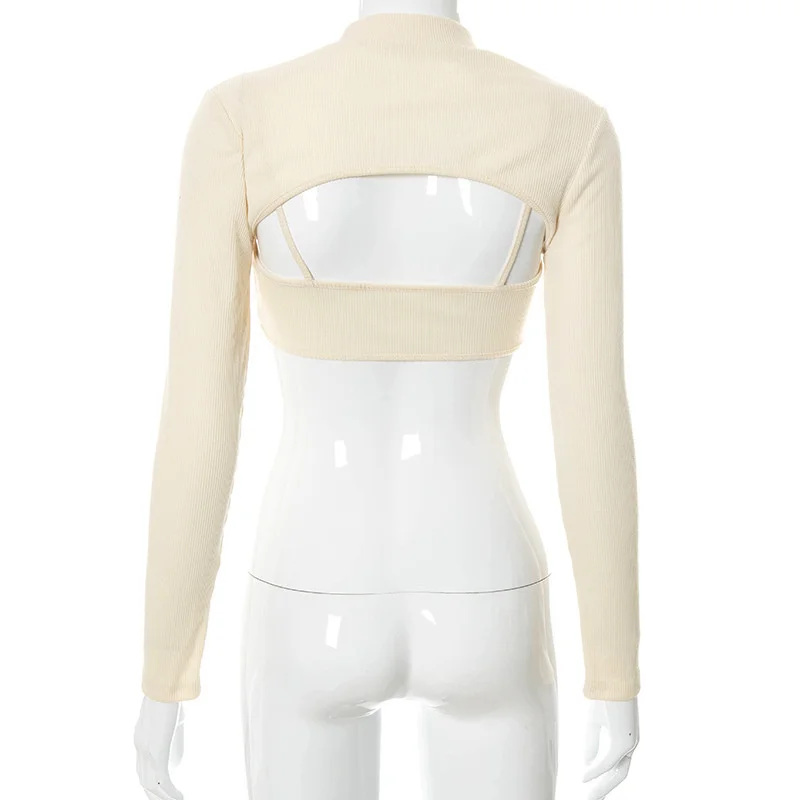 Fashion Streetwear Two Pieces Crop Top Women Sexy Rib Knitted Spring Autumn Long Sleeve Backless Tops Y2K Solid Short T-Shirts
Fashion Streetwear Two Pieces Crop Top Women Sexy Rib Knitted Spring Autumn Long Sleeve Backless Tops Y2K Solid Short T-Shirts