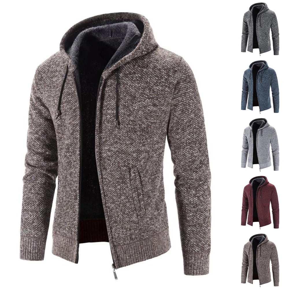 Mens Long Sleeve Knitted Coat Hooded Sweatshirt Lined Zip Up Drawstring Slim Sweater
Mens Long Sleeve Knitted Coat Hooded Sweatshirt Lined Zip Up Drawstring Slim Sweater
