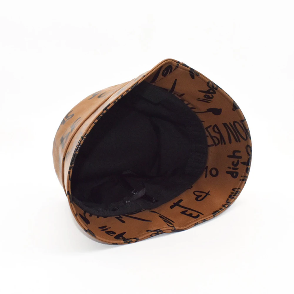 FS Winter White Brown Letter Graffiti PU Leather Cap Streetwear Hip Hop Bucket Hats For Women Men Panama Hat Bob Homme 2021
FS Winter White Brown Letter Graffiti PU Leather Cap Streetwear Hip Hop Bucket Hats For Women Men Panama Hat Bob Homme 2021
