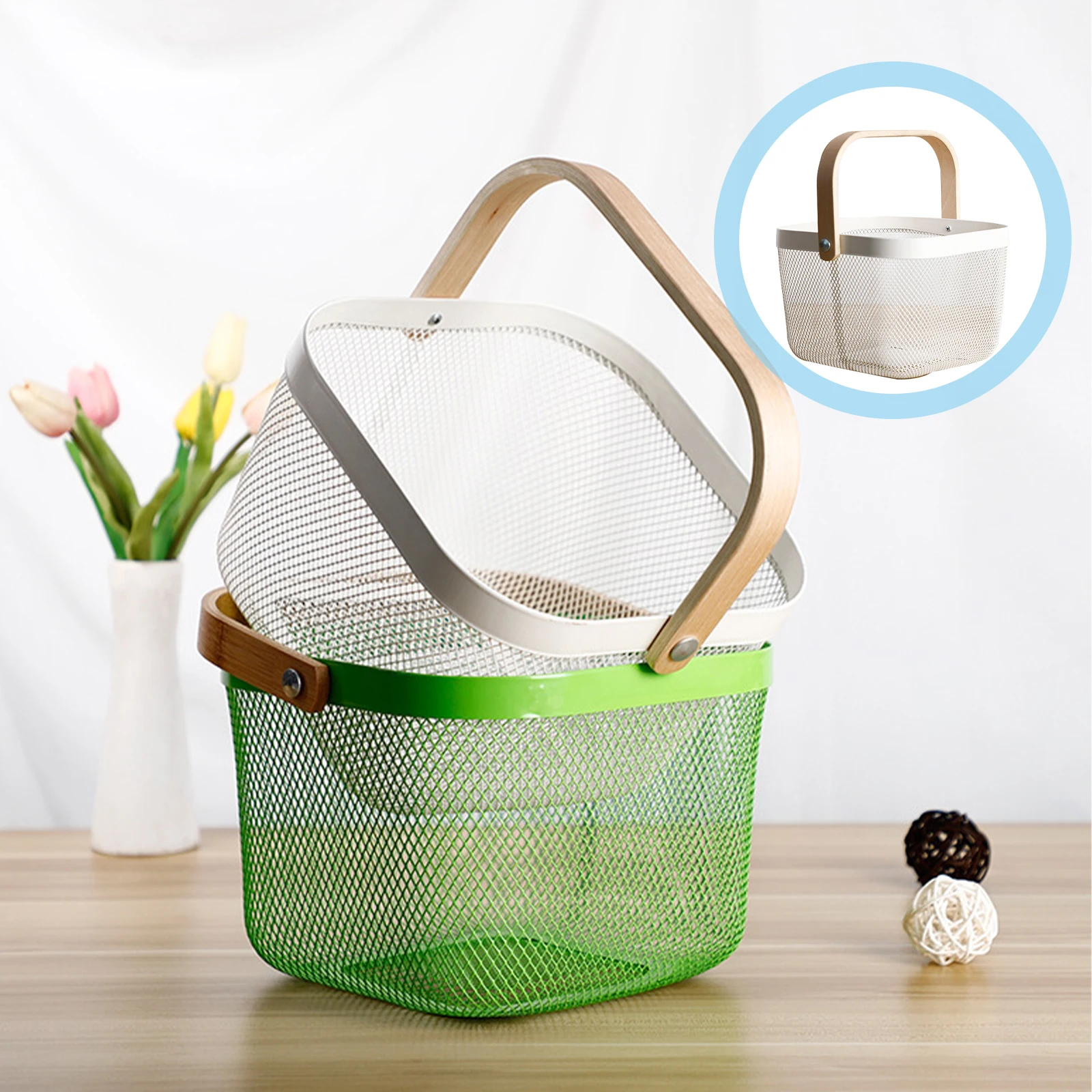Storage Basket Portable Fruit Vegetable Bag Basket With Wooden Handle Multifunction Mesh Drain Organizer Baskets Home Organizer
Storage Basket Portable Fruit Vegetable Bag Basket With Wooden Handle Multifunction Mesh Drain Organizer Baskets Home Organizer
