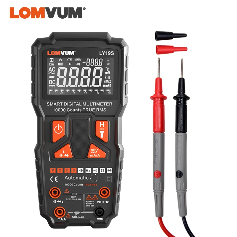 LOMVUM Цифровой мультиметр 9999 отсчетов NCV истинный среднеквадратичный тестер AC DC Напряжение Амперметр профессиональный измеритель емкости
LOMVUM Цифровой мультиметр 9999 отсчетов NCV истинный среднеквадратичный тестер AC DC Напряжение Амперметр профессиональный измеритель емкости